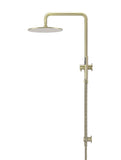 Round Combination Shower Rail, 300mm Rose, Single Function Hand Shower - Tiger Bronze Gold - MZ0706-R-PVDBB