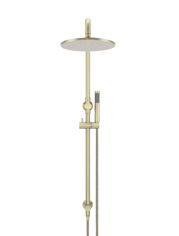 Round Combination Shower Rail, 300mm Rose, Single Function Hand Shower - PVD Tiger Bronze