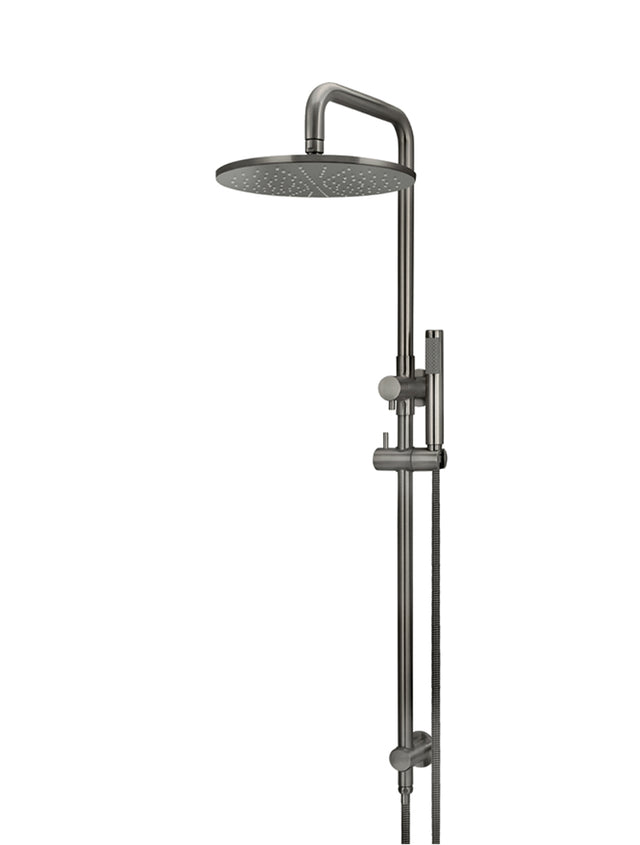 Round Combination Shower Rail, 300mm Rose, Single Function Hand Shower - Shadow (SKU: MZ0706-R-PVDGM) by Meir