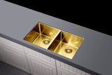 Kitchen Sink - Double Bowl 760 x 440 - Brushed Bronze Gold - MKSP-D760440-BB