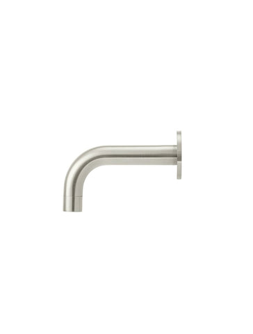Round Curved Basin Wall Spout 130mm - PVD Brushed Nickel