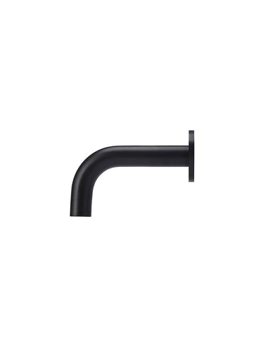 Round Curved Basin Wall Spout 130mm - Matte Black