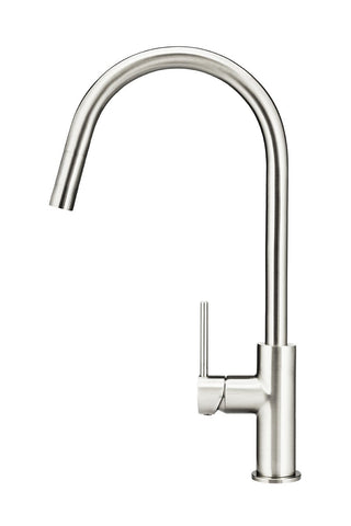 Round Piccola Pull Out Kitchen Mixer Tap - PVD Brushed Nickel