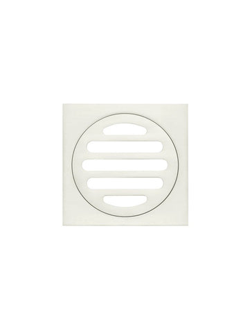 Square Floor Grate Shower Drain 80mm outlet - PVD Brushed Nickel