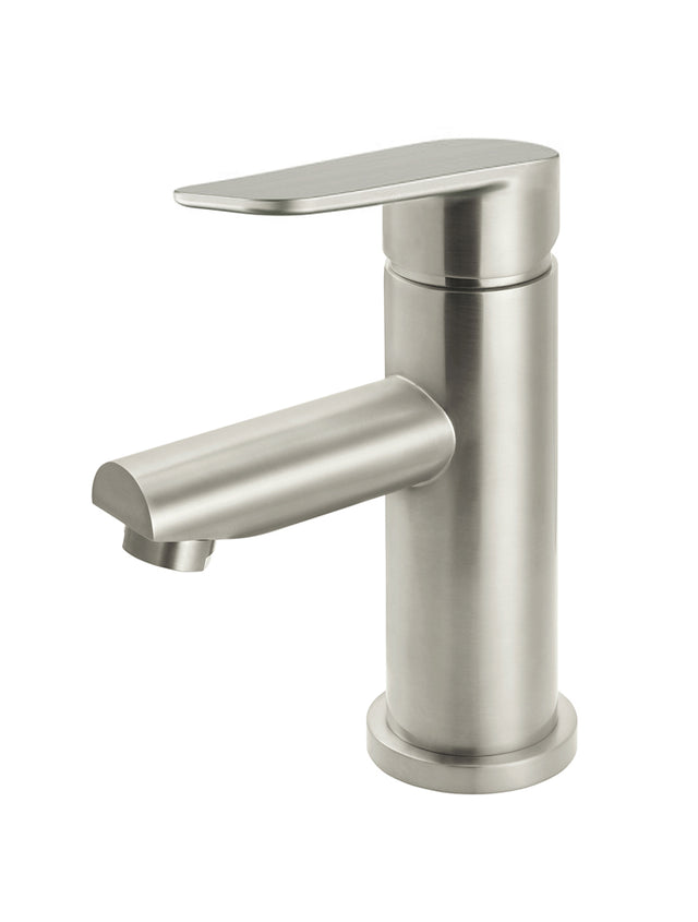 Round Paddle Basin Mixer - PVD Brushed Nickel (SKU: MB02PD-PVDBN) by Meir NZ
