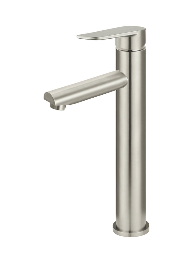 Round Paddle Tall Basin Mixer - PVD Brushed Nickel (SKU: MB04PD-R2-PVDBN) by Meir NZ