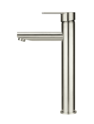 Round Paddle Tall Basin Mixer - PVD Brushed Nickel