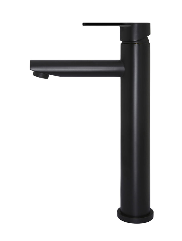 Round Paddle Tall Basin Mixer - Matte Black (SKU: MB04PD-R2) by Meir NZ