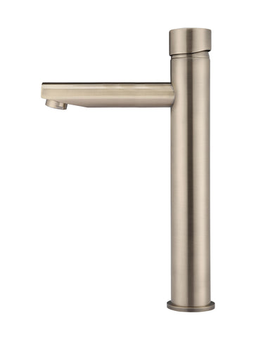 Round Pinless Tall Basin Mixer - Champagne