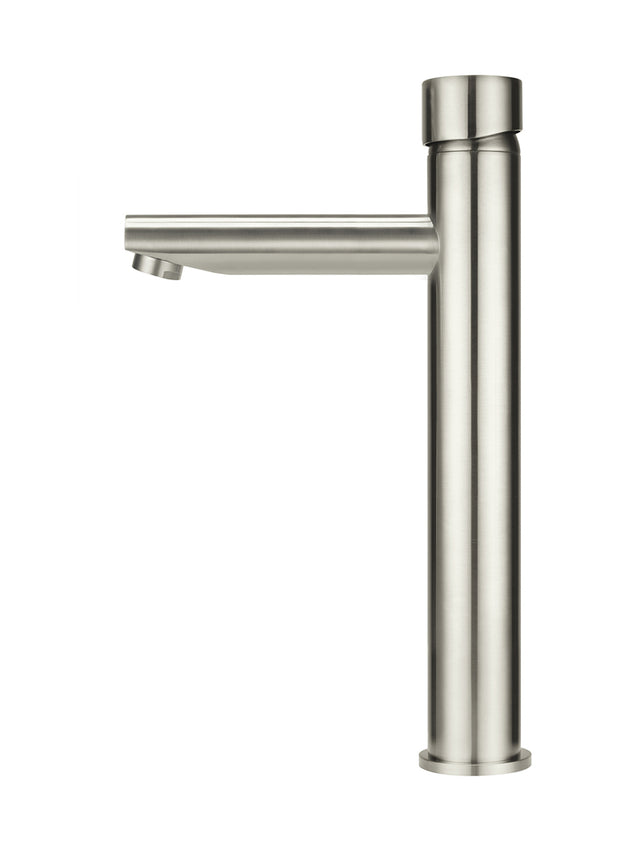 Round Pinless Tall Basin Mixer - PVD Brushed Nickel (SKU: MB04PN-R2-PVDBN) by Meir NZ