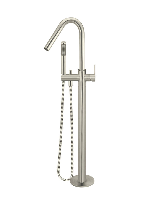 Round Paddle Freestanding Bath Spout and Hand Shower - PVD Brushed Nickel (SKU: MB09PD-PVDBN) by Meir NZ