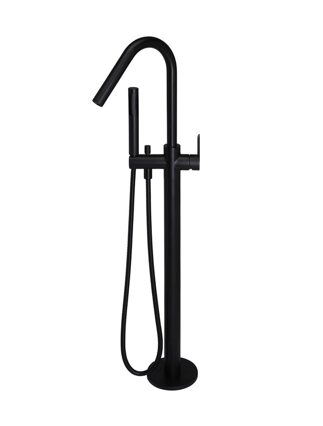 Round Paddle Freestanding Bath Spout and Hand Shower - Matte Black (SKU: MB09PD) by Meir NZ