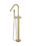 Round Pinless Freestanding Bath Spout and Hand Shower - PVD Tiger Bronze - MB09PN-PVDBB