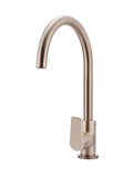 Round Gooseneck Kitchen Mixer Tap with Paddle Handle - Champagne - MK03PD-CH