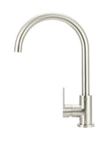 Round Gooseneck Kitchen Mixer Tap with Paddle Handle - PVD Brushed Nickel - MK03PD-PVDBN