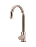 Round Gooseneck Kitchen Mixer Tap with Pinless Handle - Champagne - MK03PN-CH