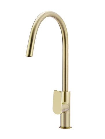 Round Paddle Piccola Pull Out Kitchen Mixer Tap - PVD Tiger Bronze