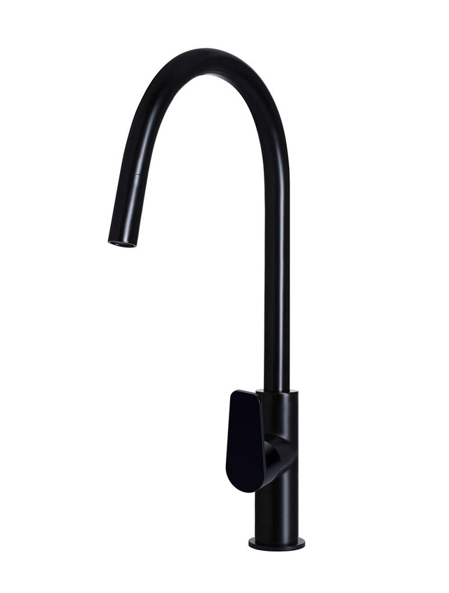 Round Paddle Piccola Pull Out Kitchen Mixer Tap - Matte Black (SKU: MK17PD) by Meir NZ