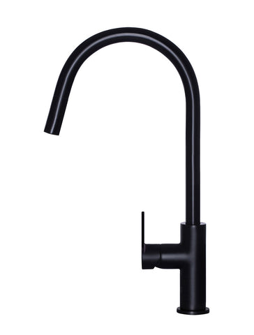 Round Paddle Piccola Pull Out Kitchen Mixer Tap - Matte Black