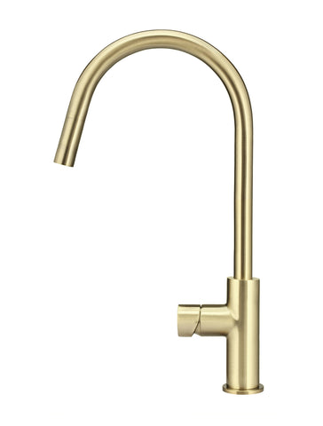 Round Pinless Piccola Pull Out Kitchen Mixer Tap - PVD Tiger Bronze