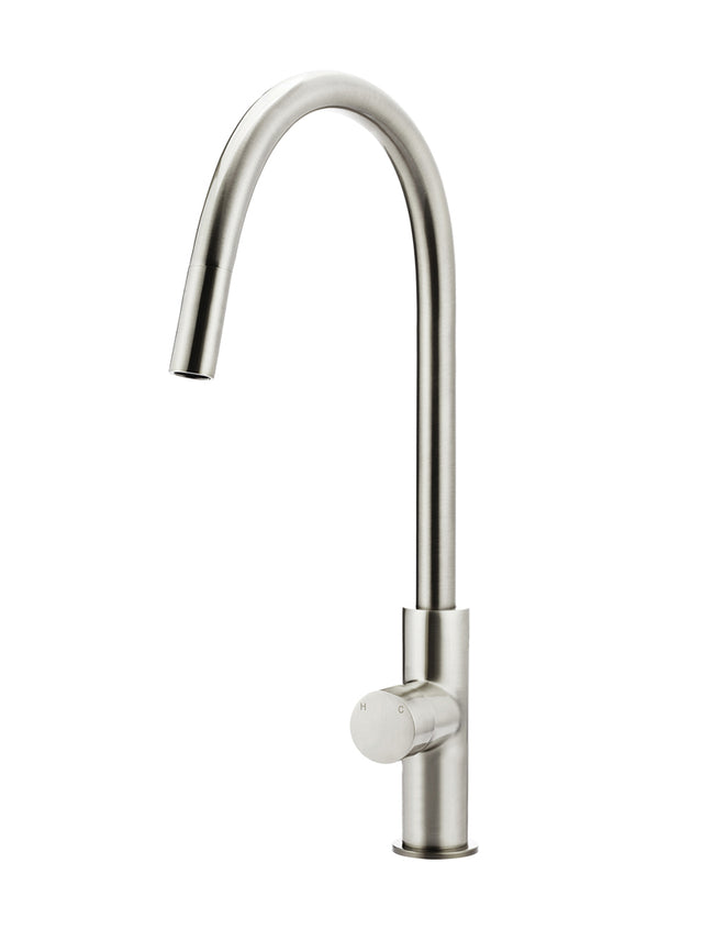 Round Pinless Piccola Pull Out Kitchen Mixer Tap - PVD Brushed Nickel (SKU: MK17PN-PVDBN) by Meir NZ