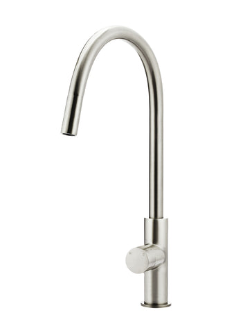 Round Pinless Piccola Pull Out Kitchen Mixer Tap - PVD Brushed Nickel