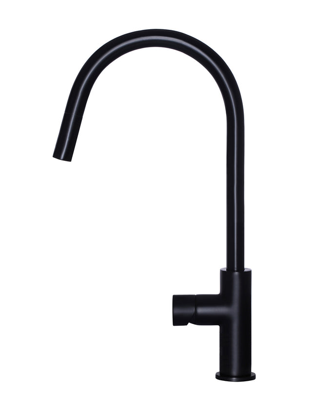Round Pinless Piccola Pull Out Kitchen Mixer Tap - Matte Black (SKU: MK17PN) by Meir NZ