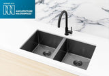 Kitchen Sink - Double Bowl 760 x 440 - Gunmetal Black - MKSP-D760440-GM