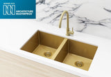 Kitchen Sink - Double Bowl 760 x 440 - Brushed Bronze Gold - MKSP-D760440-BB