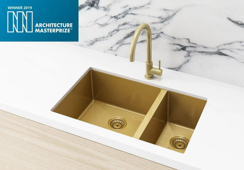 Kitchen Sink - One and Half Bowl 670 x 440 - Brushed Bronze Gold