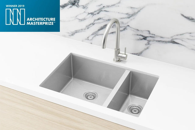 Kitchen Sink - One and Half Bowl 670 x 440 - PVD Brushed Nickel (SKU: MKSP-D670440-NK) by Meir