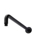 Round Wall Shower Curved Arm 400mm - Matte Black - MA09-400
