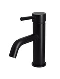 Round Matte Black Basin Mixer with curved spout - MB03