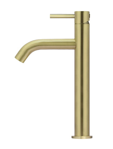 Piccola Tall Basin Mixer Tap with 130mm Spout - PVD Tiger Bronze