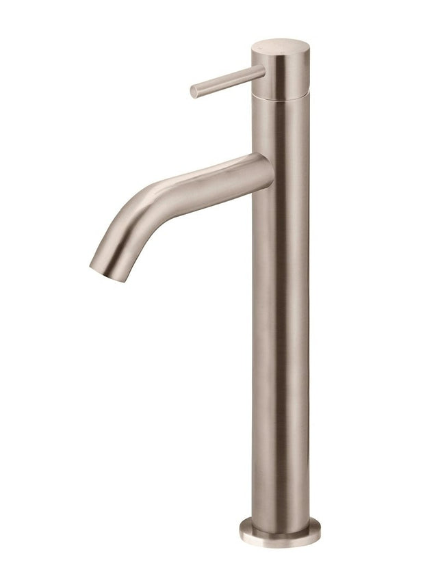 Piccola Tall Basin Mixer Tap with 130mm Spout - Champagne (SKU: MB03XL.01-CH) by Meir