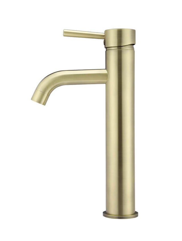Round Tall Basin Mixer Curved - PVD Tiger Bronze (SKU: MB04-R3-PVDBB) by Meir