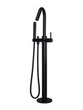 Round Freestanding Bath Spout and Hand Shower - Matte Black - MB09