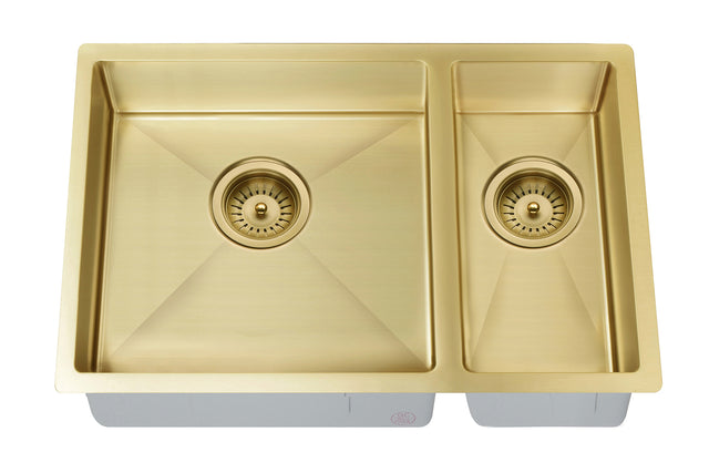 Kitchen Sink - One and Half Bowl 670 x 440 - Brushed Bronze Gold (SKU: MKSP-D670440-BB) by Meir