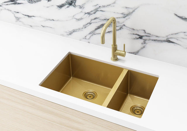 Kitchen Sink - One and Half Bowl 670 x 440 - Brushed Bronze Gold (SKU: MKSP-D670440-BB) by Meir
