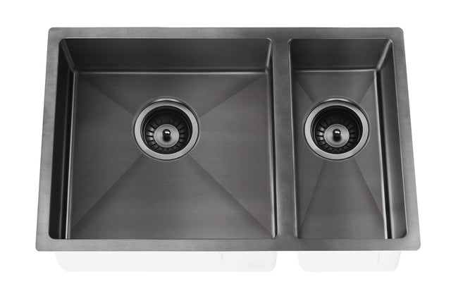 Kitchen Sink - One and Half Bowl 670 x 440 - Gunmetal Black (SKU: MKSP-D670440-GM) by Meir