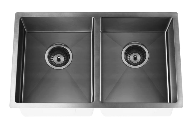 Kitchen Sink - Double Bowl 760 x 440 - Gunmetal Black (SKU: MKSP-D760440-GM) by Meir