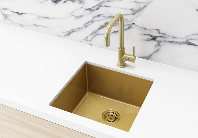 Kitchen Sink - Single Bowl 450 x 450 - Brushed Bronze Gold (SKU: MKSP-S450450-BB) by Meir