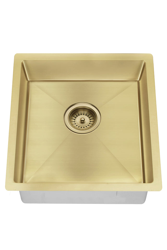Kitchen Sink - Single Bowl 450 x 450 - Brushed Bronze Gold (SKU: MKSP-S450450-BB) by Meir