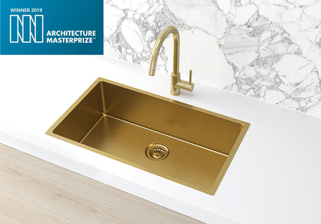 Kitchen Sink - Single Bowl 760 x 440 - Brushed Bronze Gold (SKU: MKSP-S760440-BB) by Meir NZ