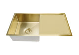 Kitchen Sink - Single Bowl & Drainboard 840 x 440 - Brushed Bronze Gold - MKSP-S840440D-BB