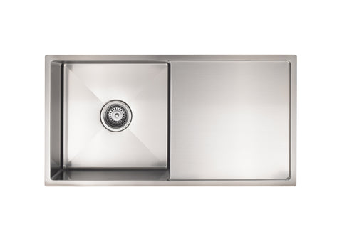 Kitchen Sink - Single Bowl & Drainboard 840 x 440 - PVD Brushed Nickel