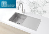 Kitchen Sink - Single Bowl & Drainboard 840 x 440 - PVD Brushed Nickel - MKSP-S840440D-NK