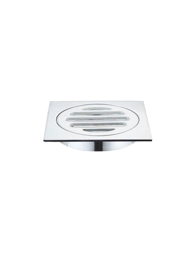Square Floor Grate Shower Drain 80mm outlet - Polished Chrome (SKU: MP06-80-C) by Meir