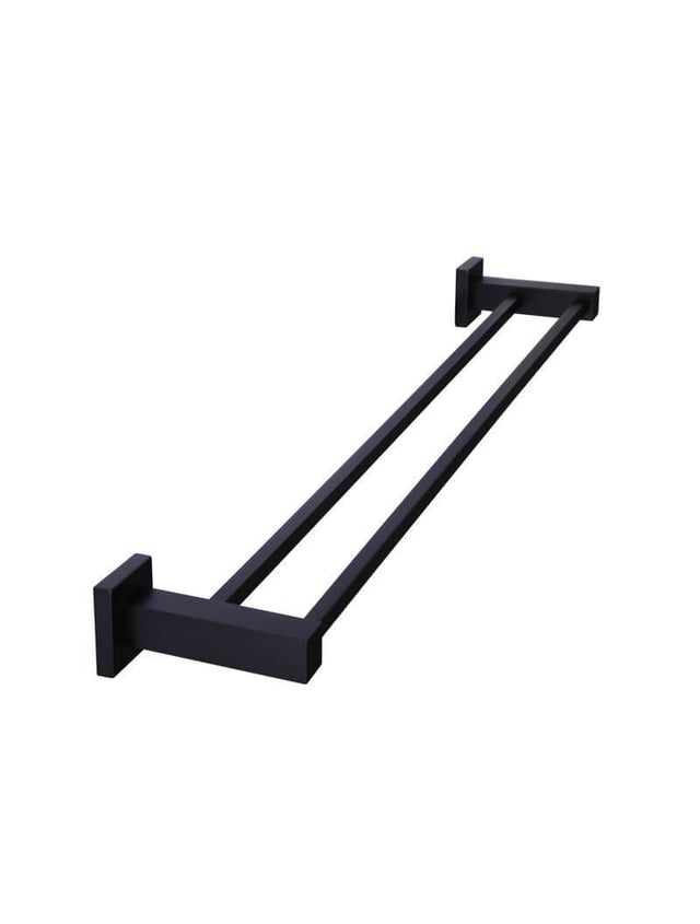 Square Double Towel Rail 600mm - Matte Black (SKU: MR01) by Meir