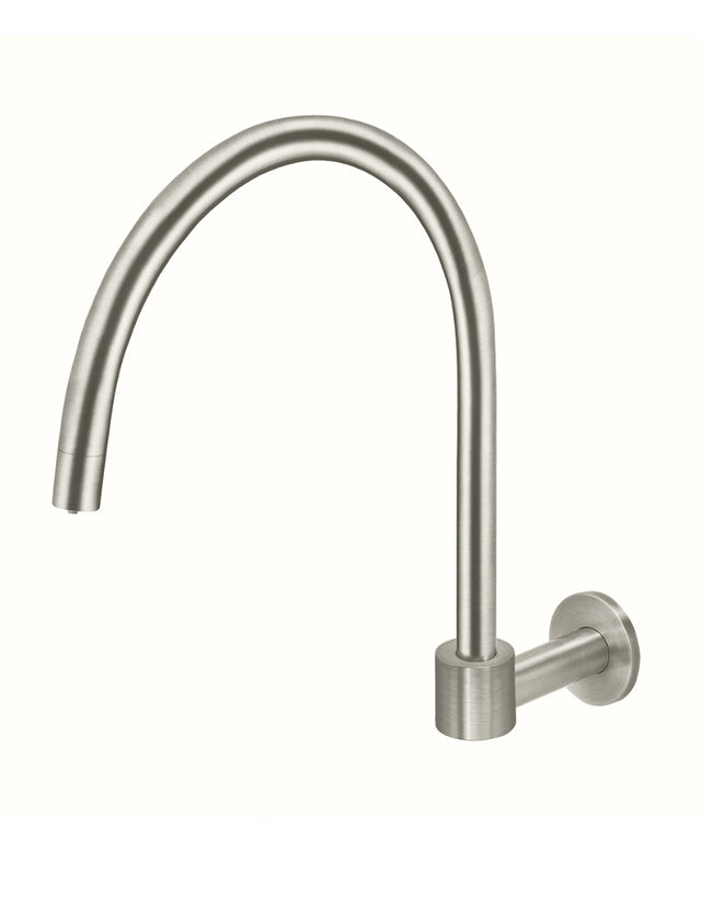 Round High-Rise Swivel Wall Spout - PVD Brushed Nickel (SKU: MS07-PVDBN) by Meir